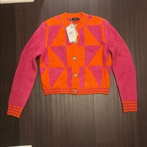 Geometric Pink and Orange Sweater